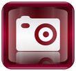 Camera icon red, isolated on white background Camera icon red, isolated on white background