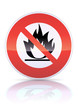 Panneau d'interdiction aux produits inflammables (reflet métal)