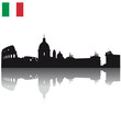Back vector Rome silhouette skyline with Italian flag Back vector Rome silhouette skyline with Italian flag