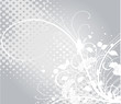 floral grise argent et arabesques blanches