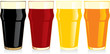 isolated beer glasses set isolated beer glasses set