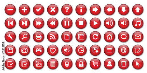 Illustration: Web Buttons Poster (red) Web Buttons Poster (red)