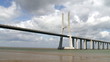 Time lapse of large bridge in Lisbon Time lapse of large bridge in Lisbon