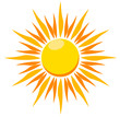 Blazing hot sun vector illustration
