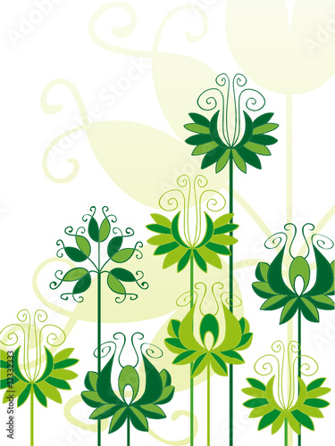 flower background images. Ornate green flower background