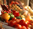Fresh vegetables and fruits at the market