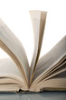 Close-up of an old worn book opened