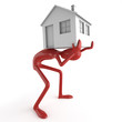 dummy carrying house on his back dummy carrying house on his back