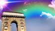 Arc de Triomphe in Paris with time lapse clouds Arc de Triomphe in Paris with time lapse clouds