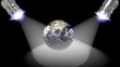 Animated white reflectors with earth rotating,loop Animated white reflectors with earth rotating,loop