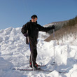 Photo: Man-skier on snow mountain Man-skier on snow mountain