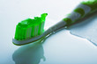 toothbrush with green paste