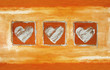 Illustration: Herz Triptychon in orange Herz Triptychon in orange