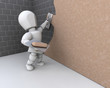 person plastering a  wall