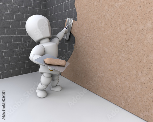 Illustration: person plastering a wall person plastering a wall