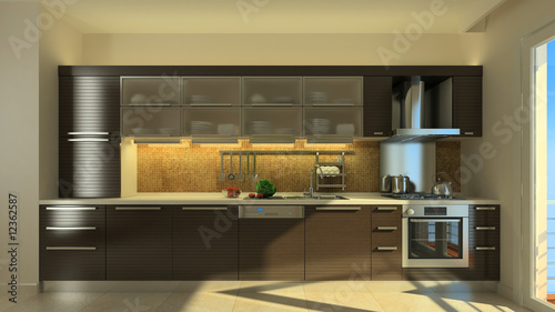 Illustration: kitchen interior kitchen interior