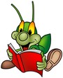 Happy Green Bug - reading book
