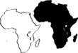Grunge black and white map of Africa vector illustration Grunge black and white map of Africa vector illustration