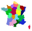 Vector France map with regions
