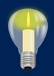 light bulb with flame candle light bulb with flame candle
