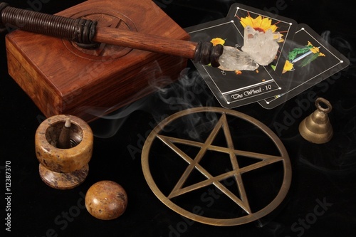 Photo: Wiccan Objects and Tarot Cards Wiccan Objects and Tarot Cards