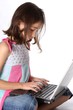 Young Girl / Child With Laptop Computer