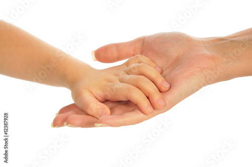 Photo: Child`s hand on mother`s hand Child`s hand on mother`s hand