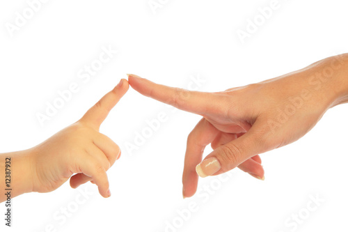 Photo: Child and mother touching by fingers Child and mother touching by fingers