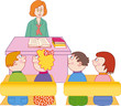 Teacher and students