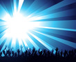 Vector: Glaring Blue Background and Crowd Glaring Blue Background and Crowd