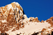 Sunset view of a mountain full of snow