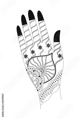 Henna Tattoos Hands on Vector Illustration Henna Tattoo Artwork Von Greentree  Lizenzfreier