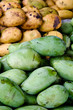 Green Fresh Philippine Mangoes at marketplace Green Fresh Philippine Mangoes at marketplace