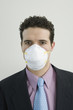 Businessman with mask on