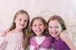 Portrait of cheerful girls smiling..