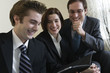 View of business people smiling.
