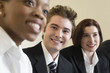 View of business people smiling.