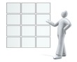 Human and empty screens / boards Human and empty screens / boards