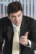 Portrait of a business man gesturing.