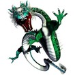 Angry Green-Blue Dragon Ready for Attack