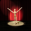 Wood man on stage