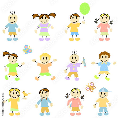 set of cartoon children vector