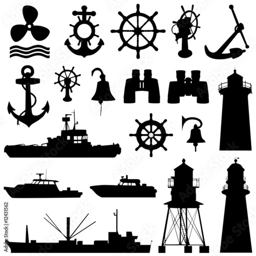 Vector: nautical elements great set nautical elements great set