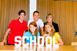 Young studentgroup studying in classroom