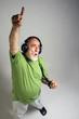 Photo: listening music and smiling listening music and smiling