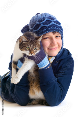 Photo: boy with cat boy with cat