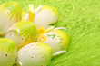 Easter Eggs on green