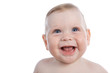 Foto: Close-up happy pretty baby portrait Close-up happy pretty baby portrait