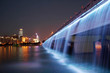 splendid bridge with colorful waterfall splendid bridge with colorful waterfall