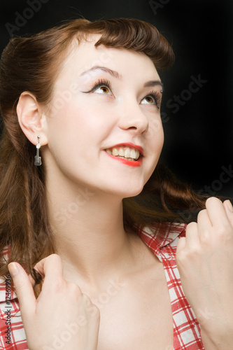 Photo: Smiling pin-up woman Smiling pin-up woman